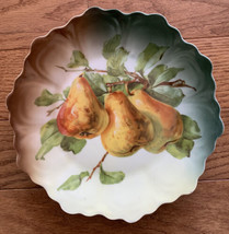 Antique Z S &amp; Co Bavaria Punch Fruit Pear 9&quot; Scalloped Plate - £9.99 GBP