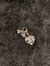Heart Best MOM w Roses 925 Charm Sterling Jewelry - £14.55 GBP