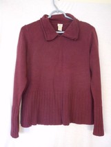 J. Jill Burgundy Sweater Size S cotton blend lighter weight - $490.85 MXN