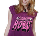 Cardboard Robot Mujer Violeta Ciruela Baby Doll Camiseta Pequeño Nwt - $18.73