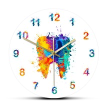 Watercolour Tooth Painting Print Wall Clock Medical Dental Clinic Wall Art Non t - £31.26 GBP