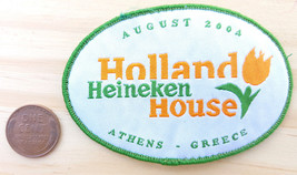 Vtg Heineken Holland House Patch-August 2004-Athens Greece-White Green-Oval-Cool - £11.06 GBP