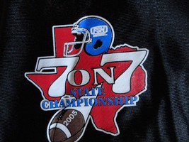 Black 2005 Texas State Championship 7 on 7 Man Football  Screen Jersey L... - £21.52 GBP