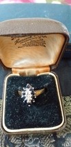 Anello antico vintage 1930 con zaffiro e diamanti in argento sterling... - £92.45 GBP