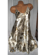 Cream Gold Brown Floral Chemise Short Gown 1X Plus Size Adjustable straps  - $236.20 MXN