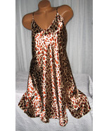 Light Gold Rust Animal Chemise Short Gown 1X Plus Size Adjustable straps  - £10.05 GBP