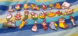 Vtg. Handcrafted Handpainted Wooden Ornaments  Lot Of 24 - $50.00