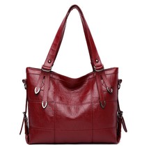 Ndbag women pu leather shoulder bag large capacity top handle bag vintage crossbody bag thumb200