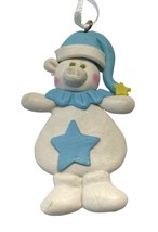 Vintage Polar Bear Christmas Tree Ornament White  Blue Hat Star 3 Inch Tall - £8.80 GBP