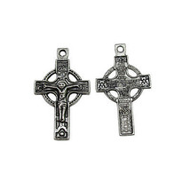 100pcs of Metal Antique Finished Necklace Rosary Crucifix Cross Pendant - $25.98