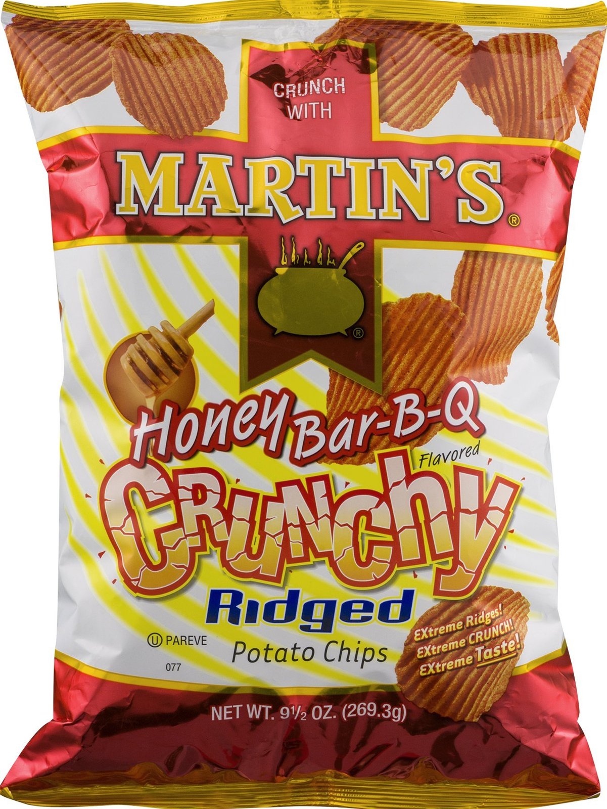 Primary image for Martin's Honey BBQ Crunchy Ridged Potato Chips 9.5 Ounces (3 Bags)