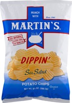 Martin's Dippin' Sea Salted Potato Chips 9.5 Ounces (4 Bags) - £25.15 GBP