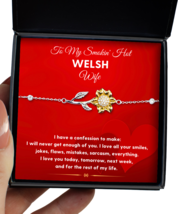 Welsh Wife Bracelet Gifts - Sunflower Bracelet Jewelry Valentines Day Present  - £39.92 GBP