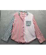Victoria&#39;s Secret Shirt Top Womens Small Multi Striped Long Sleeve Butto... - $34.63 CAD