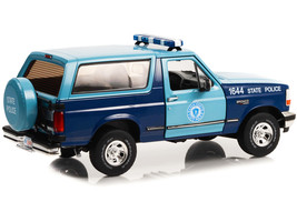 1996 Ford Bronco XLT Blue Light Blue Massachusetts State Police Artisan Collecti - £64.98 GBP
