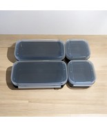 Tupperware Storzalot Hinged Set of 4 Bowls Modular Mates Flip Top Black ... - €42,68 EUR