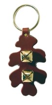 BROWN OAK LEAF DOOR CHIME - Leather with Sleigh Bells - Amish Handmade i... - $24.97