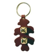 BROWN OAK LEAF DOOR CHIME - Leather with Sleigh Bells - Amish Handmade i... - £19.93 GBP