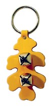 YELLOW OAK LEAF DOOR CHIME - Leather with Sleigh Bells - Amish Handmade ... - £19.59 GBP