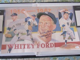 WHITEY FORD YANKEES CHAIRMAN OF THE BOARD STAT HOF SIGNED AUTO LITHOGRAP... - £272.46 GBP