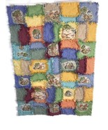 Baby Blanket Unisex Winnie the Pooh Cotton Handmade Fringe 36x48 Patch W... - £32.99 GBP