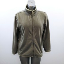 Lady Hathaway Full Zip Fleece Jacket Women&#39;s Size Large Green Mock Neck  - £11.76 GBP