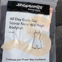 Shapermint Essentials Scoop Neck Mid Thigh Body Suit Black Size Large L  New NWT - £22.42 GBP