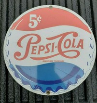  Vintage Pepsi Cola Bottle Porcelain Enamel Soda Bottle Burger Ande Rooney Sign  - £66.24 GBP
