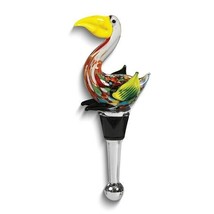 Handcrafted Colorful Pelican Glass Bottle Stopper - £17.21 GBP