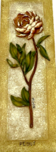 Cheri Blum 3D Ceramic Resin Wall Tile Set Hand Painted Floral ROSE & PEONY 9.2" image 2