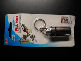 Pill Fob Key Chain Apothecary Products Chrome Plated Brass Sealed on Card - $6.99