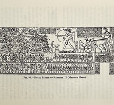 1942 Egypt Ramses III Naval Battle War Historical Print Antique Ephemera... - $380.59 MXN