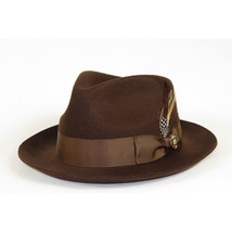 Bruno Capelo Hat Australian Wool Fedora Teardrop Crown Fabio FB227 Brown image 4