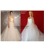 Custom Miniature Replica Wedding Dress Keepsake Gift for Bride or wife 1/6 Scale - $50.00
