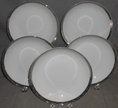 Set (5) FUKAGAWA Soup Bowls SILVER LICHEN PATTERN #917 MADE IN JAPAN - £31.57 GBP