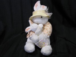 APPLAUSE THE MAGIC OF SPRING MUSICAL WIND UP BUNNY RABBIT WHITE &amp; BABY A... - $29.29