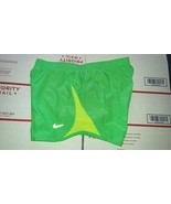 Nike TEMPO Women&#39;s Running Shorts Sz S GREEN YELLOW TRIM Design - £19.79 GBP