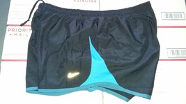 Nike TEMPO Women&#39;s Running Shorts Sz L NAVY BLUE - BLUE TRIM Design - £19.76 GBP