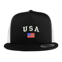 Trendy Apparel Shop American Flag and USA Embroidered 5 Panel Flat Bill 2-Tone T - £20.09 GBP
