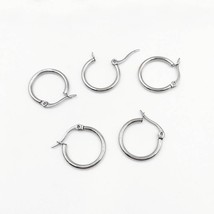 141939Stainless Steel Stud Plugs Hoop Earrings Ear Studs Silver Round Ci... - $135.66