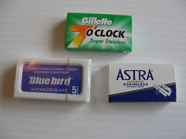 15 Gillette 7O&#39;Clock BlueBird &amp; ASTRA Sampler Blades - £6.15 GBP