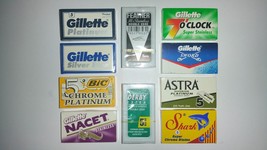 50 best double edge blade sampler Gillette Feather Astra Nacet Derby - $18.95