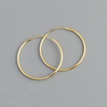 Nuine 925 sterling silver trend korean simple hoop earrings for women men charming chic thumb200