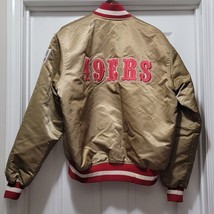 Vintage 80s Starter Satin San Francisco 49ers Gold Pro Line Jacket USA Mens L - £236.06 GBP