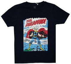 Marvel Comics Thor for Asgaaard! Boy&#39;s Navy Graphic T-Shirt (7-8 years old)  - £7.75 GBP