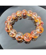 Crystal Artificial Crackle Clear Quartz with Golden and Red Feather Patt... - $1,353.69 MXN