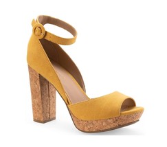 Sun Stone Womens 9 M Yellow Platform Block Heel Sandals NIB XZ4 - $29.39