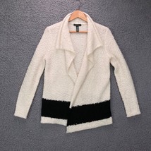 Lauren Ralph Lauren Sweater Womens M Wool Beige Black Stripe Open Front ... - £24.53 GBP