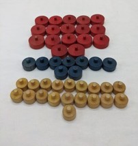 Lot Of (45) Parker Brothers Booby Trap Wooden Pieces Red Blue White - $24.74