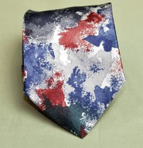 Vintage REGAL Multi Color Abstract Blue White Red Poly/Silk Mens Necktie - £6.42 GBP
